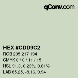 カラーコード: HEX #CDD9C2 | qconv.com