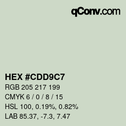 颜色代码: HEX #CDD9C7 | qconv.com