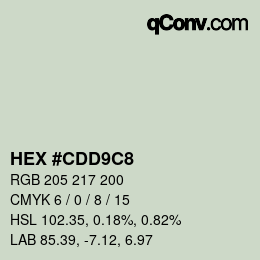 Color code: HEX #CDD9C8 | qconv.com