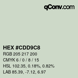 カラーコード: HEX #CDD9C8 | qconv.com