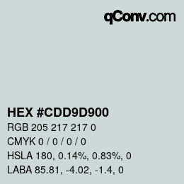 Color code: HEX #CDD9D900 | qconv.com