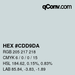 Color code: HEX #CDD9DA | qconv.com