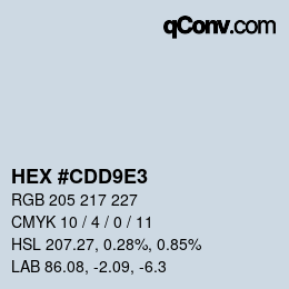 カラーコード: HEX #CDD9E3 | qconv.com