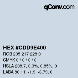 Farbcode: HEX #CDD9E400 | qconv.com