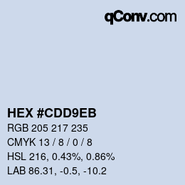 Color code: HEX #CDD9EB | qconv.com