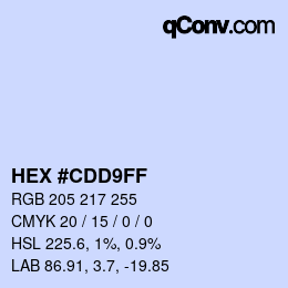 Color code: HEX #CDD9FF | qconv.com
