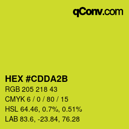 颜色代码: HEX #CDDA2B | qconv.com
