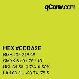 カラーコード: HEX #CDDA2E | qconv.com