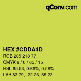 カラーコード: HEX #CDDA4D | qconv.com