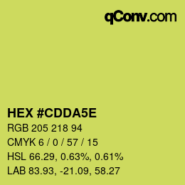カラーコード: HEX #CDDA5E | qconv.com