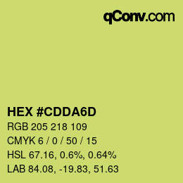 カラーコード: HEX #CDDA6D | qconv.com