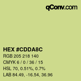 カラーコード: HEX #CDDA8C | qconv.com