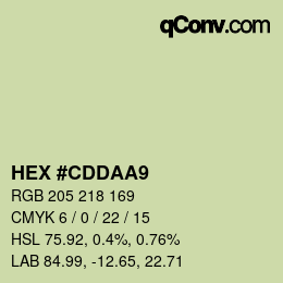 Color code: HEX #CDDAA9 | qconv.com