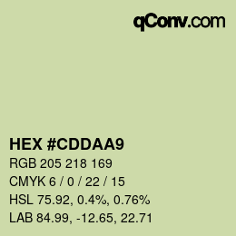 カラーコード: HEX #CDDAA9 | qconv.com