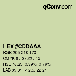 カラーコード: HEX #CDDAAA | qconv.com