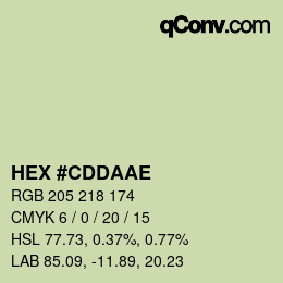 Color code: HEX #CDDAAE | qconv.com