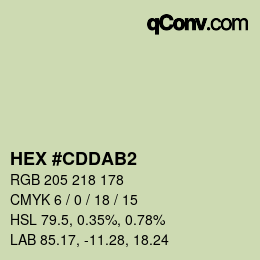 カラーコード: HEX #CDDAB2 | qconv.com