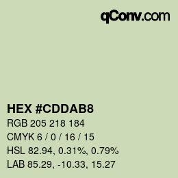 Color code: HEX #CDDAB8 | qconv.com