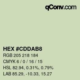 カラーコード: HEX #CDDAB8 | qconv.com