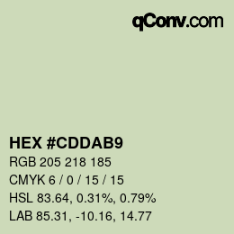 カラーコード: HEX #CDDAB9 | qconv.com