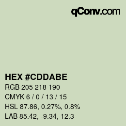 颜色代码: HEX #CDDABE | qconv.com
