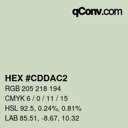 カラーコード: HEX #CDDAC2 | qconv.com