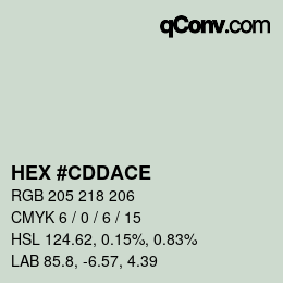 カラーコード: HEX #CDDACE | qconv.com