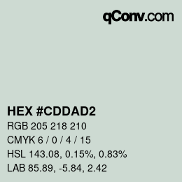 カラーコード: HEX #CDDAD2 | qconv.com