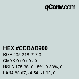 Color code: HEX #CDDAD900 | qconv.com