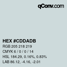 カラーコード: HEX #CDDADB | qconv.com
