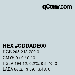 Color code: HEX #CDDADE00 | qconv.com