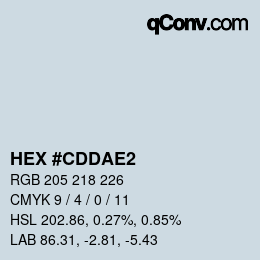Color code: HEX #CDDAE2 | qconv.com