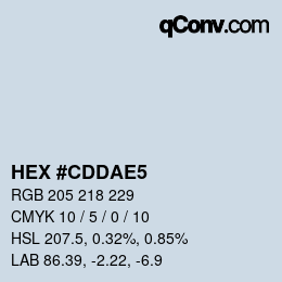 カラーコード: HEX #CDDAE5 | qconv.com