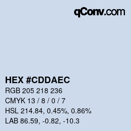 カラーコード: HEX #CDDAEC | qconv.com