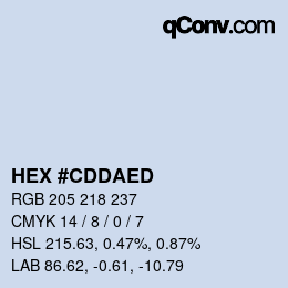 カラーコード: HEX #CDDAED | qconv.com