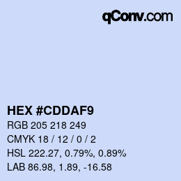颜色代码: HEX #CDDAF9 | qconv.com