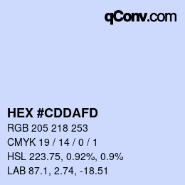 カラーコード: HEX #CDDAFD | qconv.com