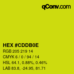 Color code: HEX #CDDB0E | qconv.com