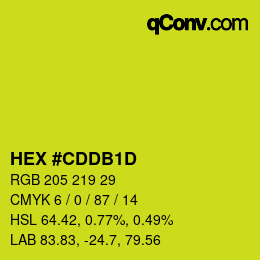 カラーコード: HEX #CDDB1D | qconv.com