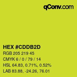 Color code: HEX #CDDB2D | qconv.com