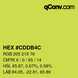 Color code: HEX #CDDB4C | qconv.com