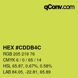 カラーコード: HEX #CDDB4C | qconv.com
