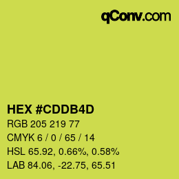 颜色代码: HEX #CDDB4D | qconv.com