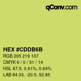 Color code: HEX #CDDB6B | qconv.com
