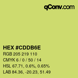 Color code: HEX #CDDB6E | qconv.com