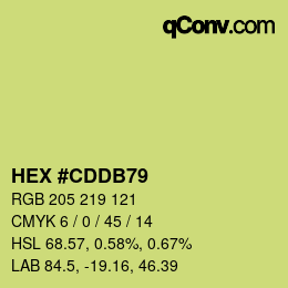 颜色代码: HEX #CDDB79 | qconv.com