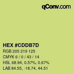 カラーコード: HEX #CDDB7D | qconv.com