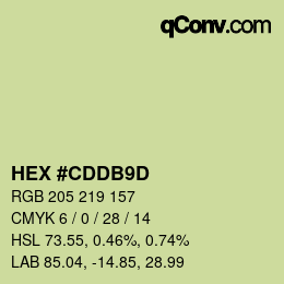カラーコード: HEX #CDDB9D | qconv.com