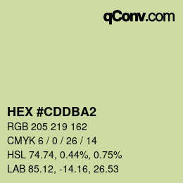 Color code: HEX #CDDBA2 | qconv.com