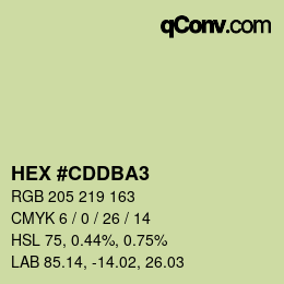 カラーコード: HEX #CDDBA3 | qconv.com